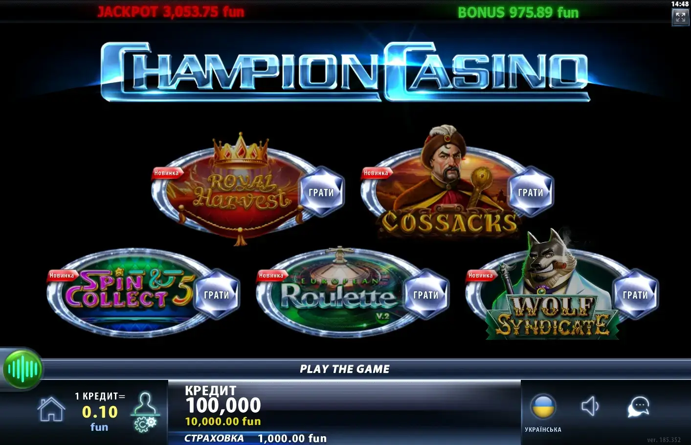 Онлайн казино Champion casino