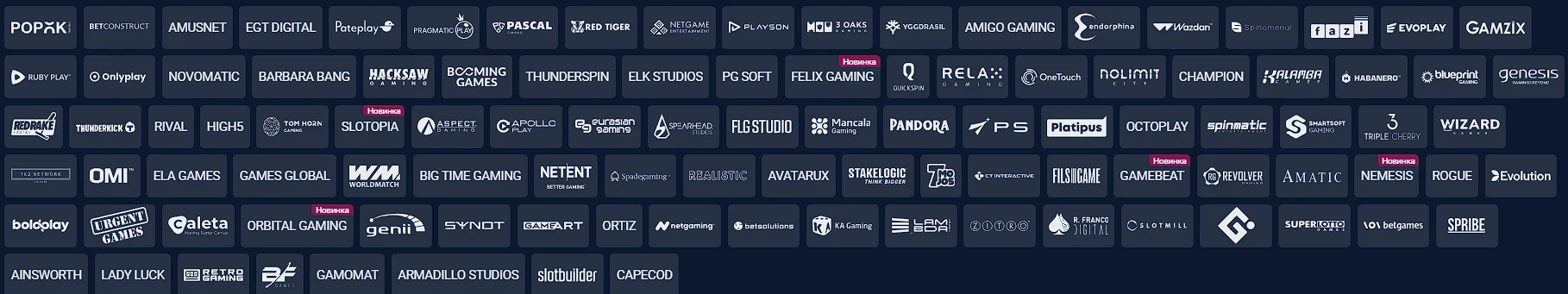 провайдеры казино Vbet
